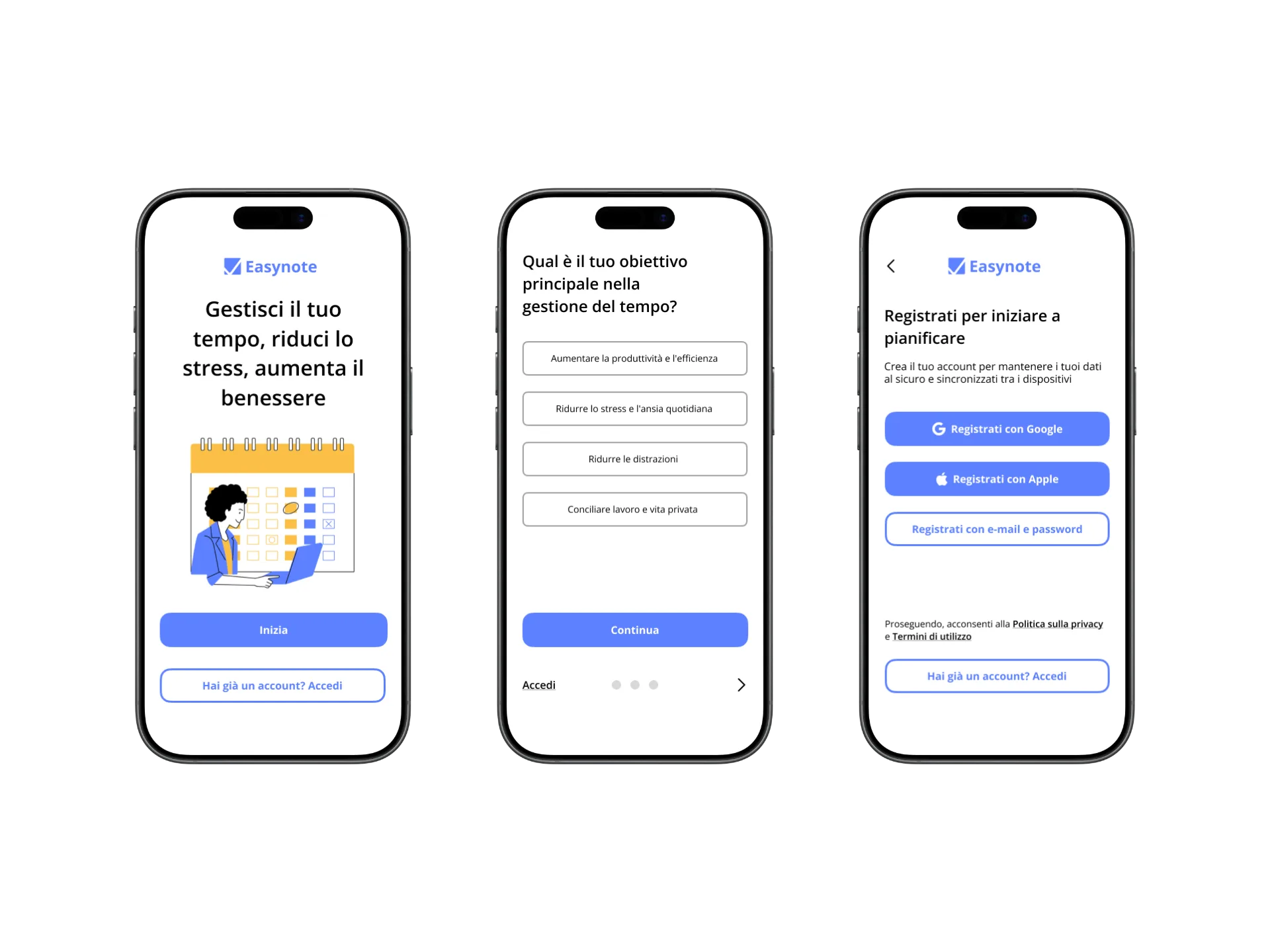 UX/UI project Easynote